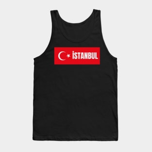 Istanbul City in Turkish Flag Tank Top